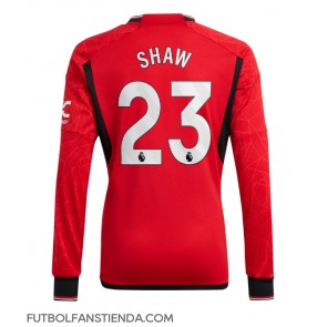 Manchester United Luke Shaw #23 Primera Equipación 2023-24 Manga Larga